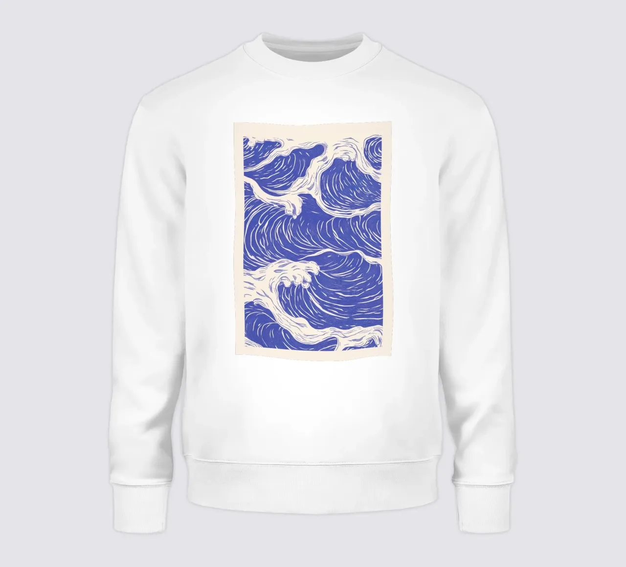 Ilustración de las olas del océano azul sudadera de Melloi Art Print