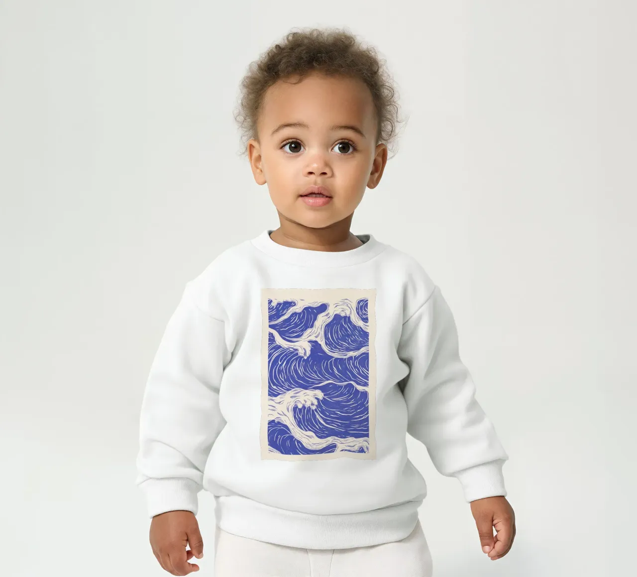 Ilustración de las olas del océano azul sudadera de bebé de Melloi Art Print
