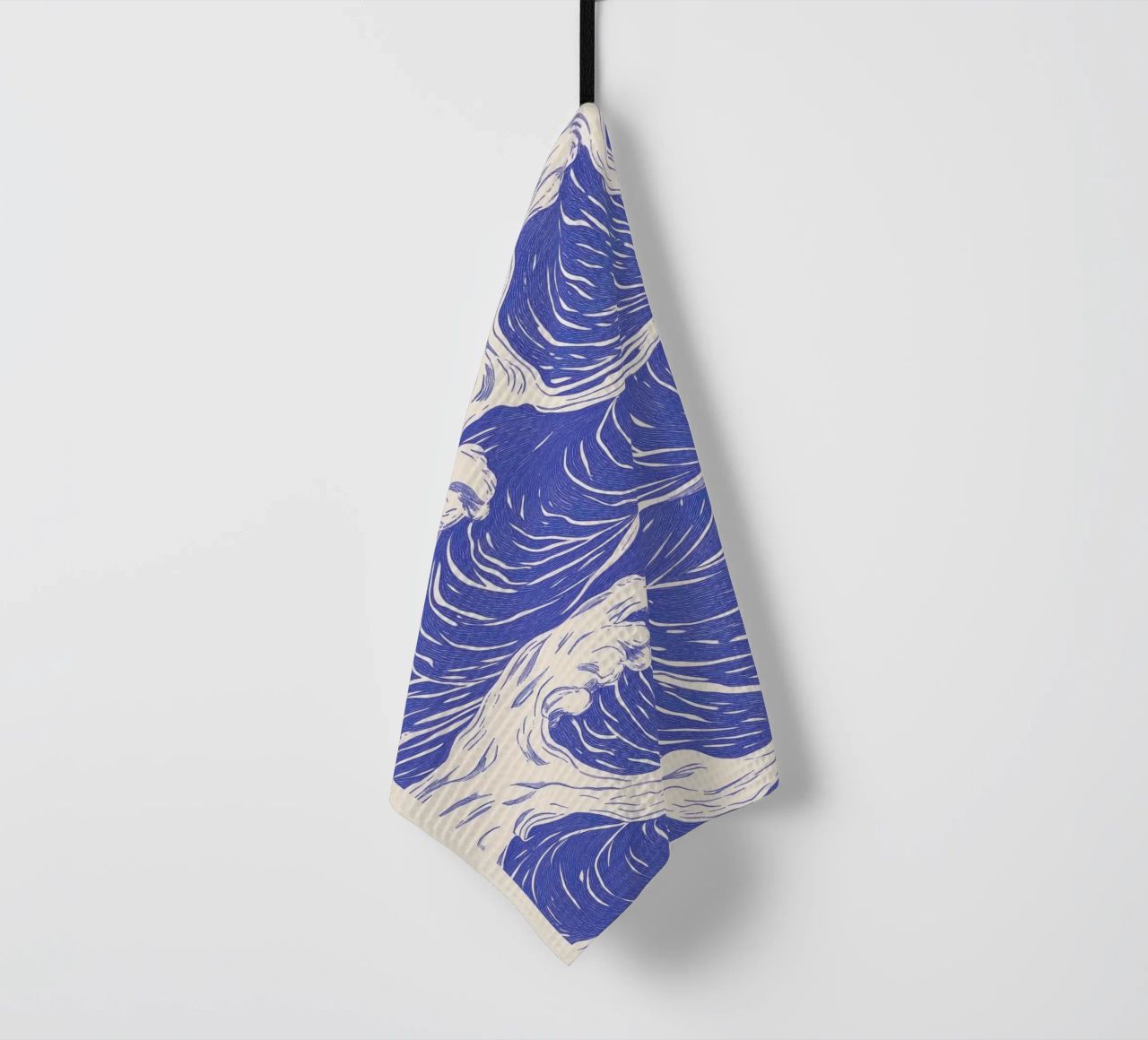 Vagues de l'océan bleu Illustration torchon de Melloi Art Print