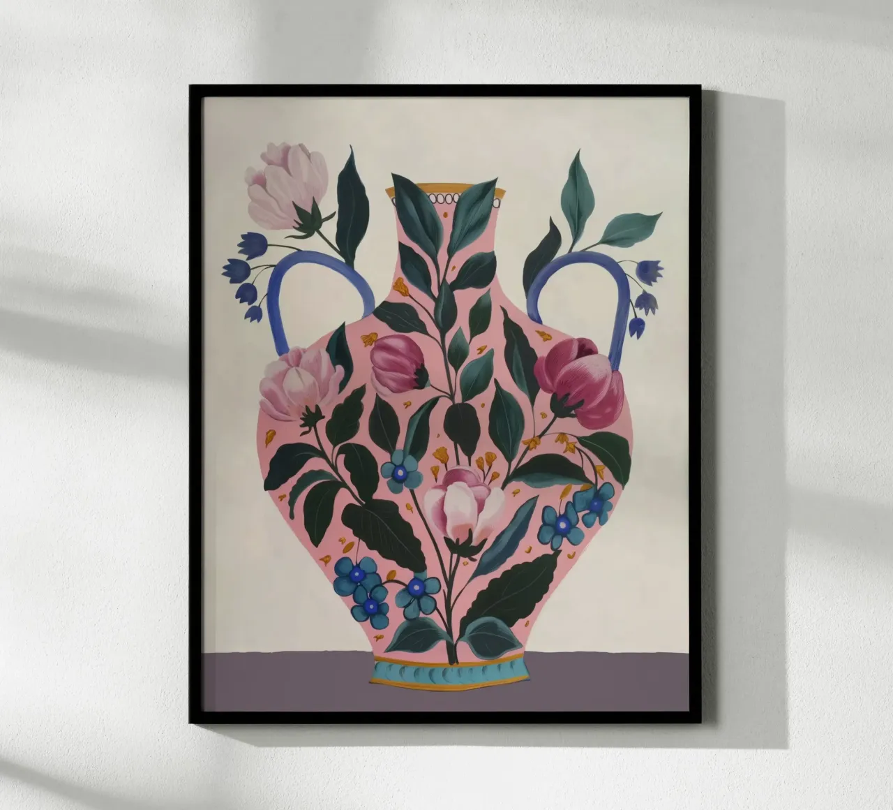 Vaso di fiori di primavera Vintage Botanica Chinoiserie poster con telaio in plastica da Gentle Echoes Art