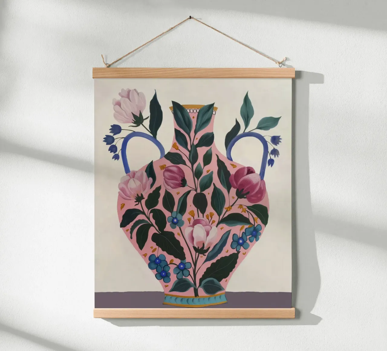 Vaso di fiori di primavera Vintage Botanica Chinoiserie poster con telaio in plastica da Gentle Echoes Art
