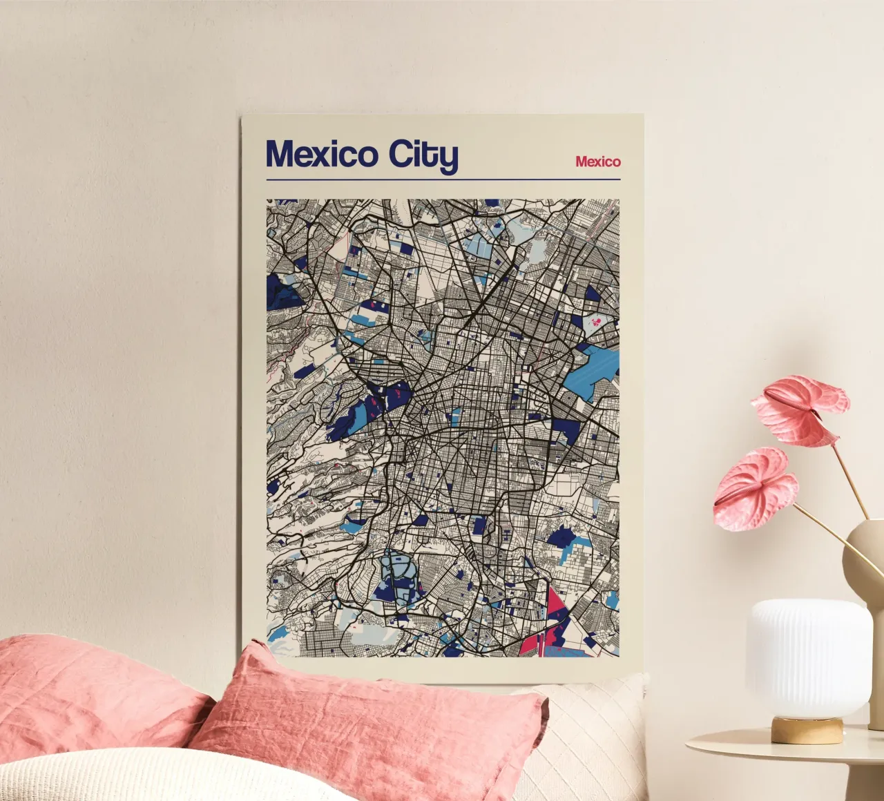 Città del Messico dinamica poster con telaio in alluminio da MOOODZART