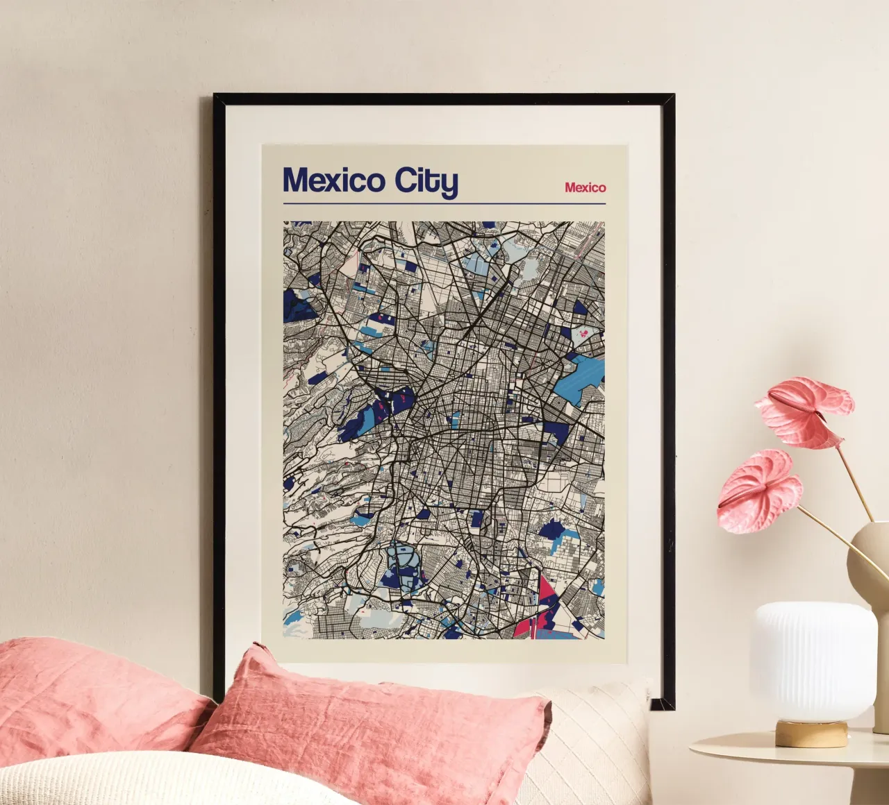 Città del Messico dinamica poster con telaio in alluminio da MOOODZART