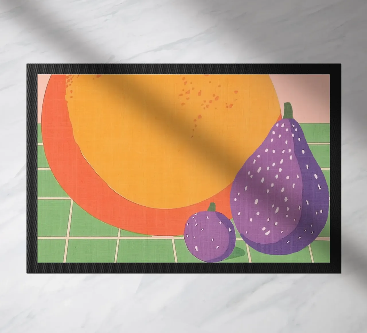 Illustrazione di frutta con pere e fichi zerbino da Melloi Art Print
