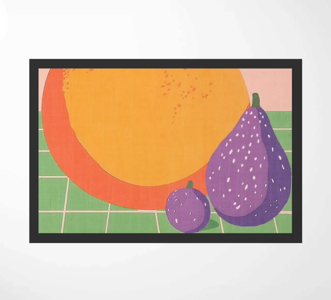 Illustrazione di frutta con pere e fichi zerbino da Melloi Art Print