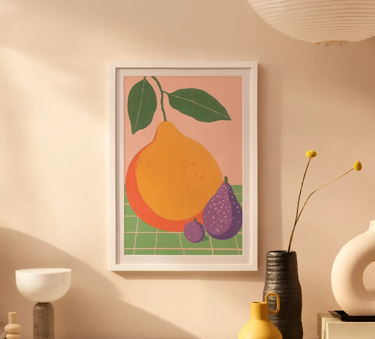 Illustrazione di frutta con pere e fichi poster da Melloi Art Print