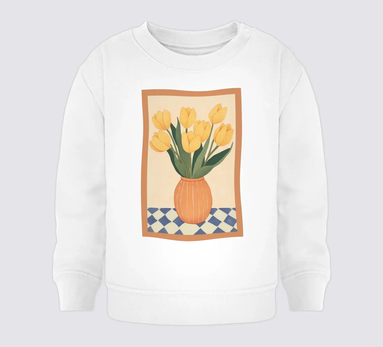 Tulipani gialli in vaso felpa neonato da Melloi Art Print