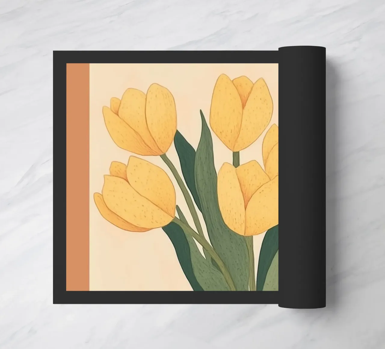 Tulipani gialli in vaso zerbino da Melloi Art Print