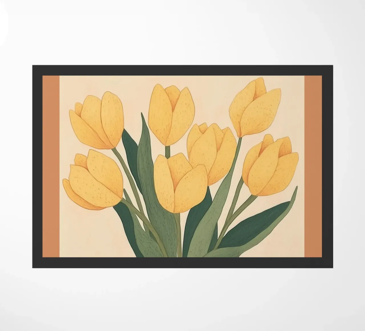 Tulipani gialli in vaso zerbino da Melloi Art Print
