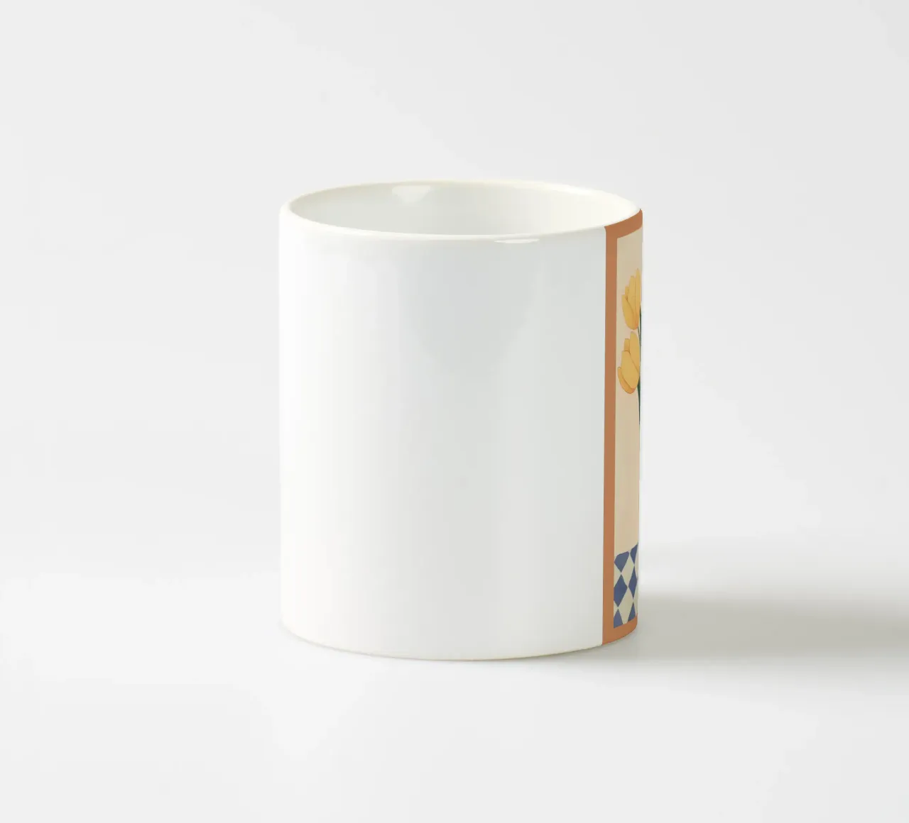 Tulipani gialli in vaso tazza in ceramica da Melloi Art Print