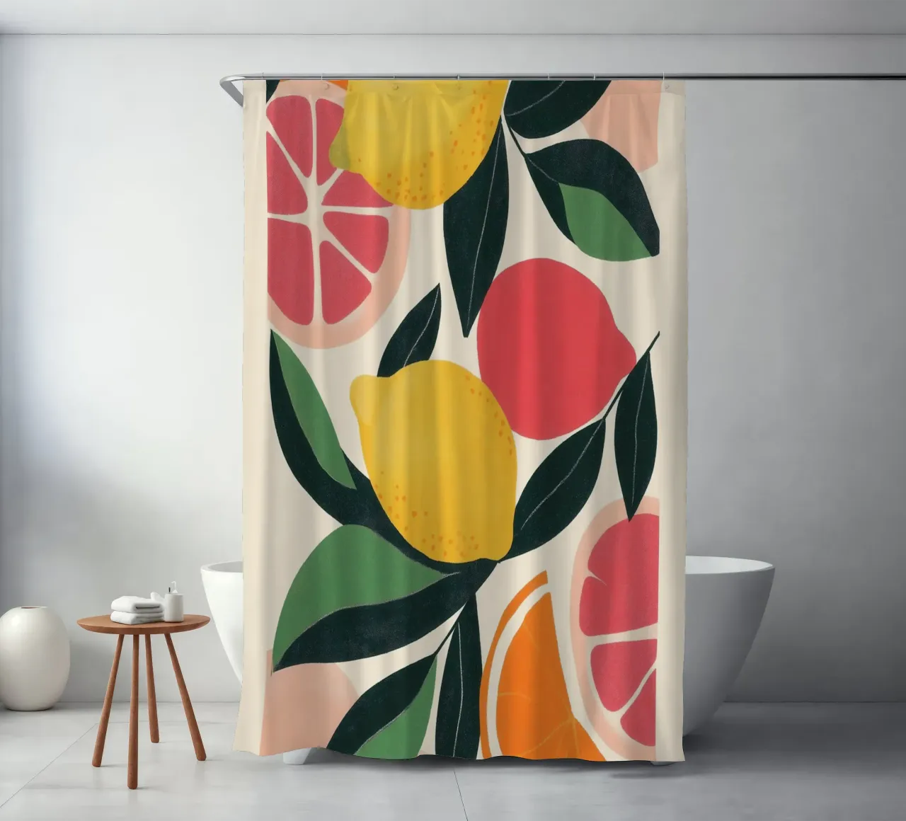 Vibrant Citrus Fruits shower curtain by Melloi Art Print