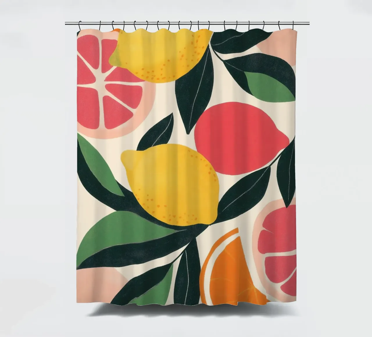 Vibrant Citrus Fruits shower curtain by Melloi Art Print