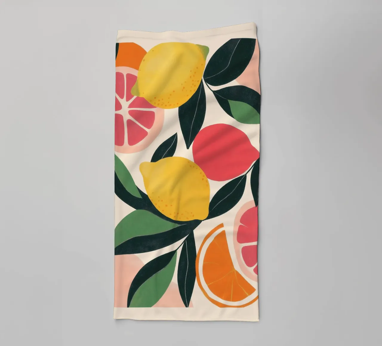 Vibrant Citrus Fruits towel by Melloi Art Print