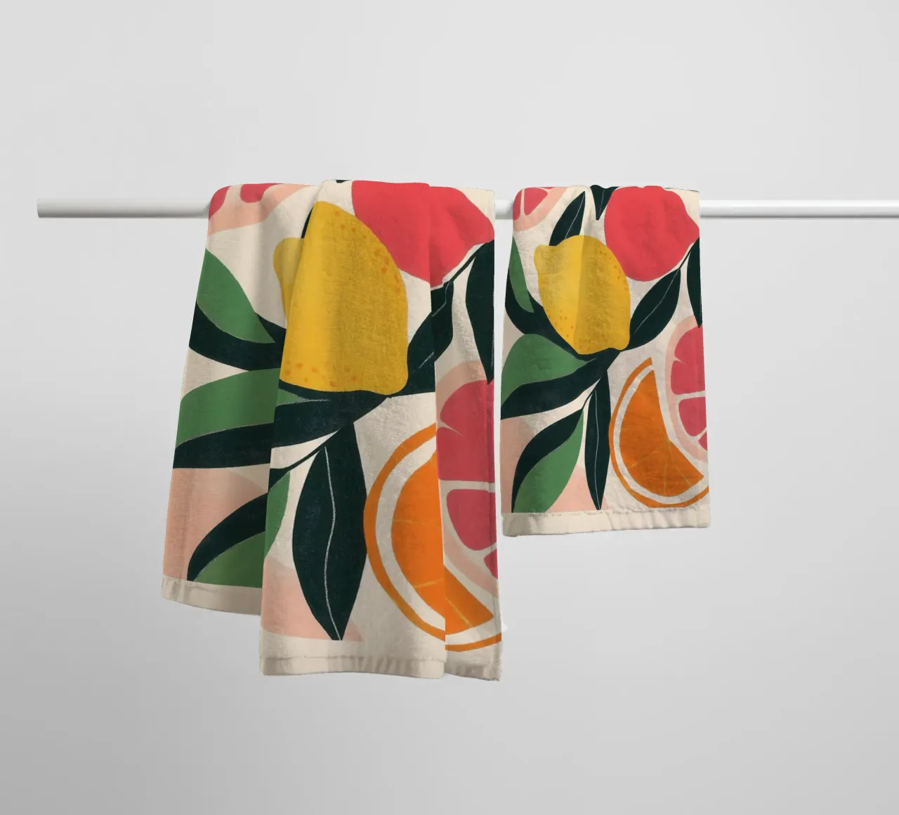 Vibrant Citrus Fruits towel by Melloi Art Print