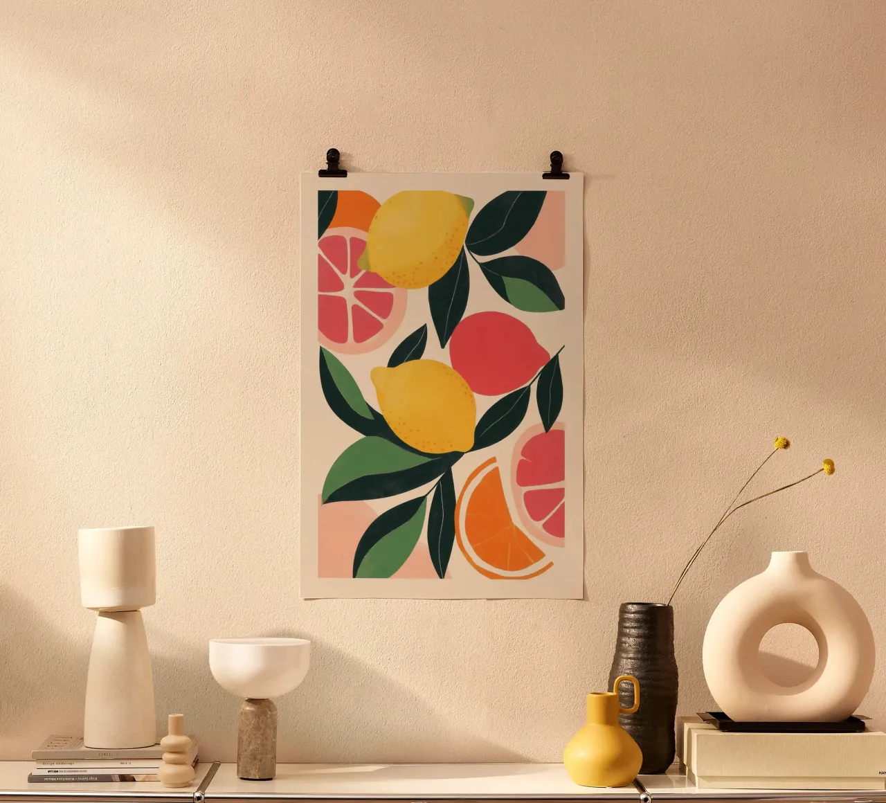 Vibrant Citrus Fruits hahnemühle by Melloi Art Print