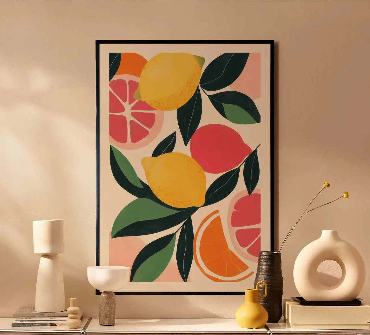 Vibrant Citrus Fruits hahnemühle by Melloi Art Print
