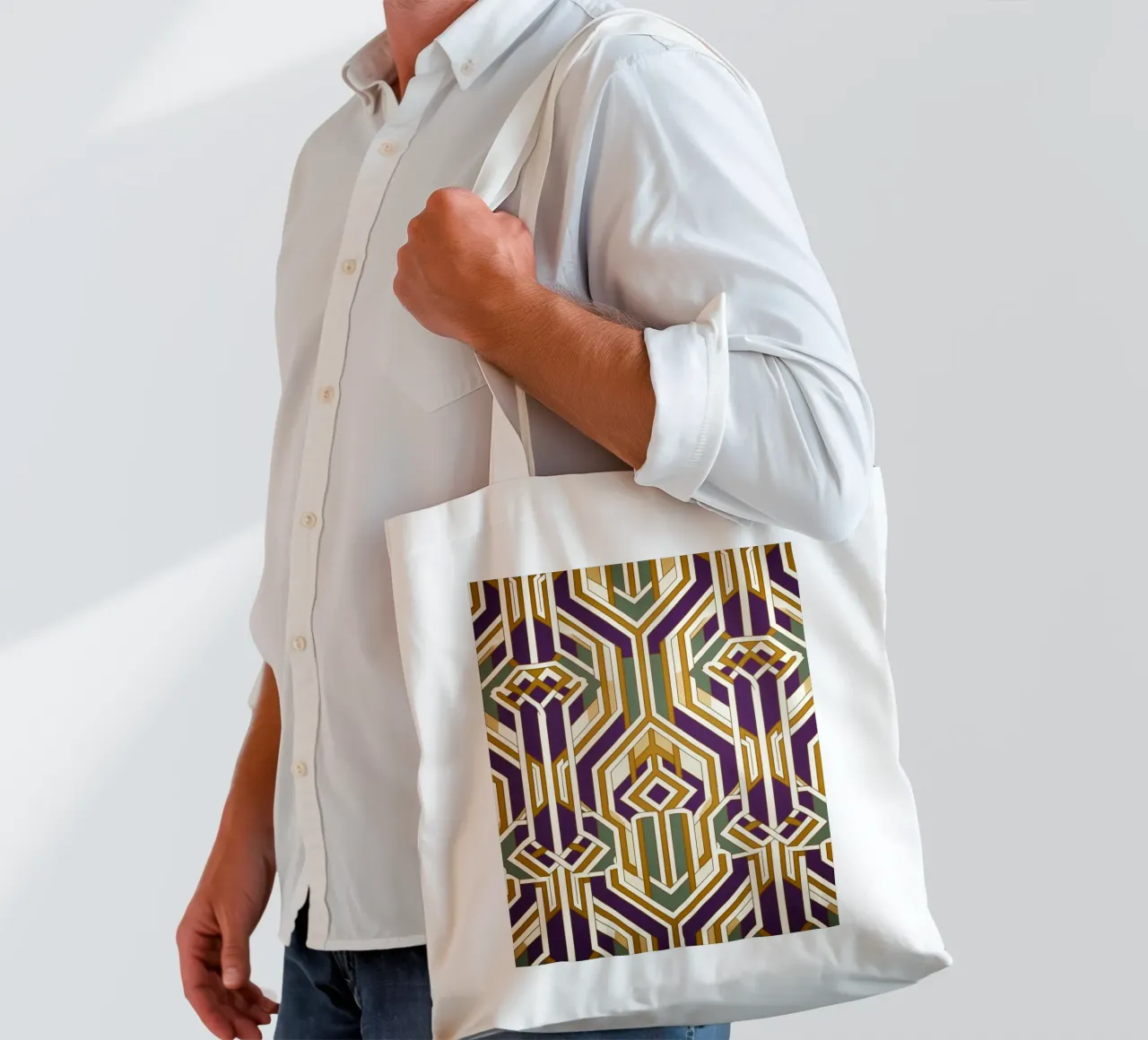 Modello a linee vintage borsa in juta da Carinaprint