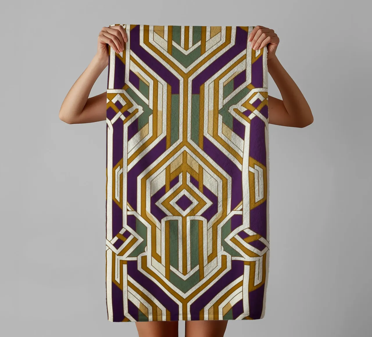 Vintage lines pattern towel by Carinaprint