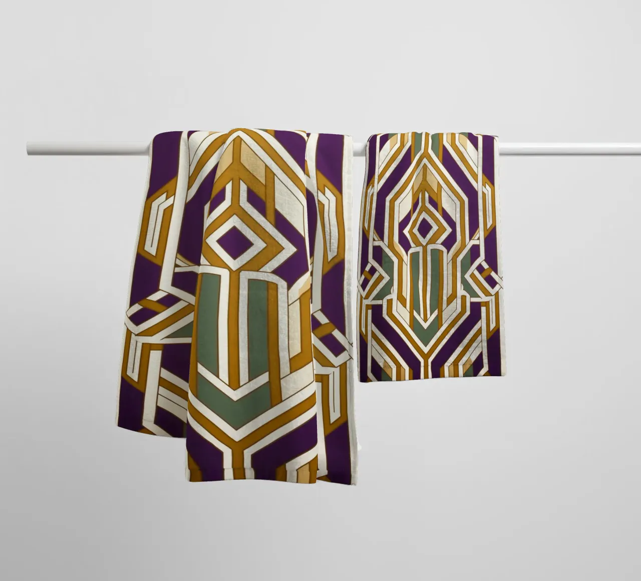 Vintage lines pattern towel by Carinaprint