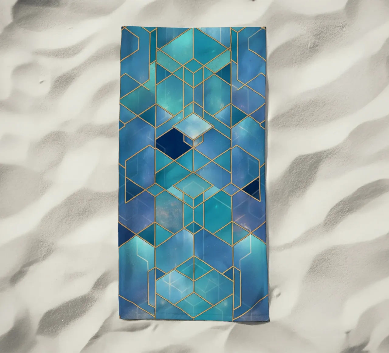 Elegant symmetry pattern beach towel by Carinaprint