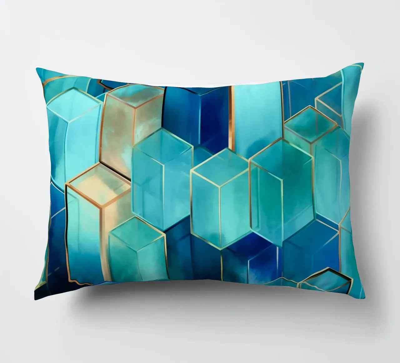 Cubi di architettura blu cuscino da Carinaprint