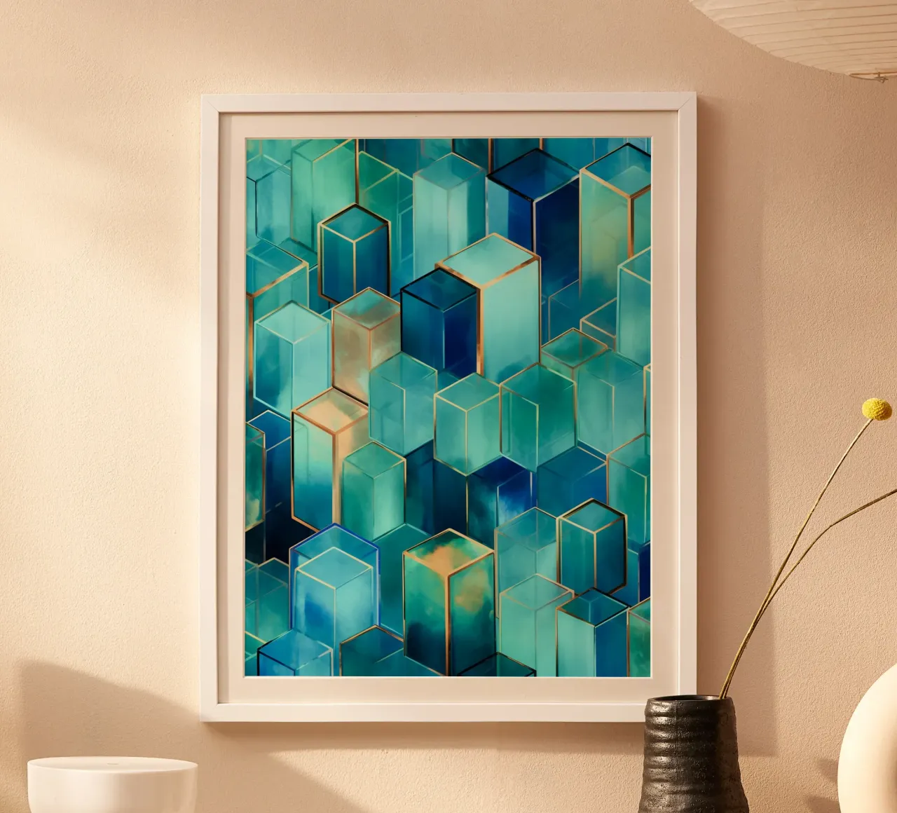 Blaue Architektur Würfeln Poster von Carinaprint