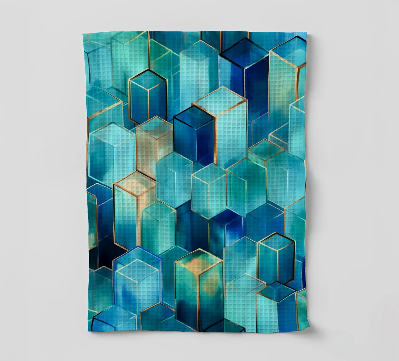 Cubi di architettura blu canovaccio da cucina da Carinaprint