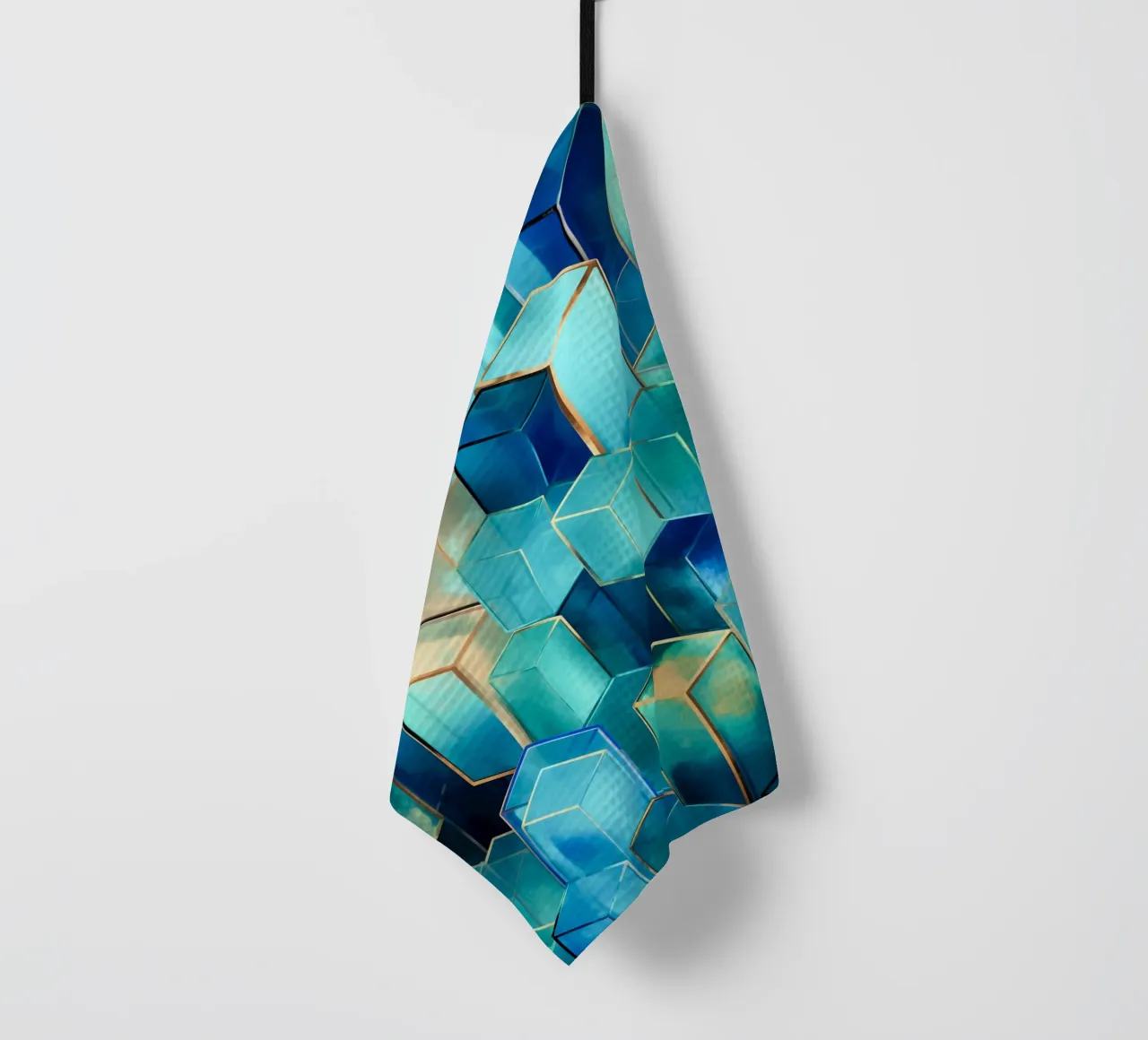 Cubes d'architecture bleus torchon de Carinaprint