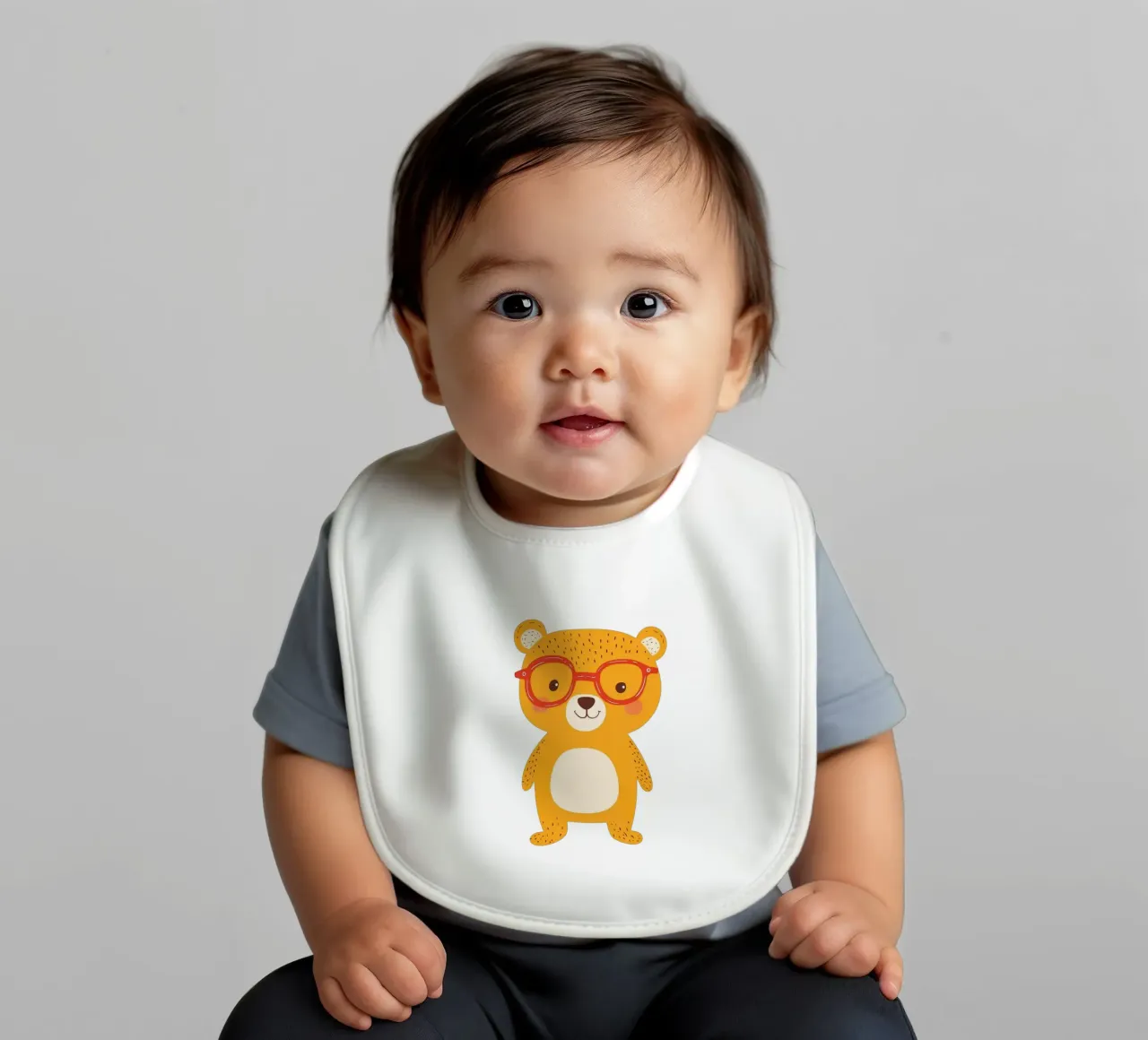 Simpatico orso con occhiali bavaglino da HookASmile