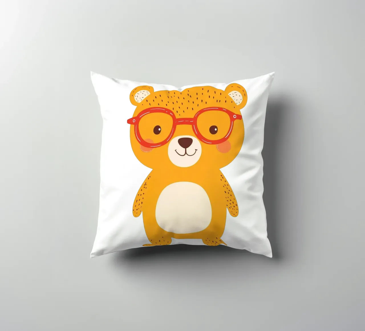 Simpatico orso con occhiali cuscino da HookASmile