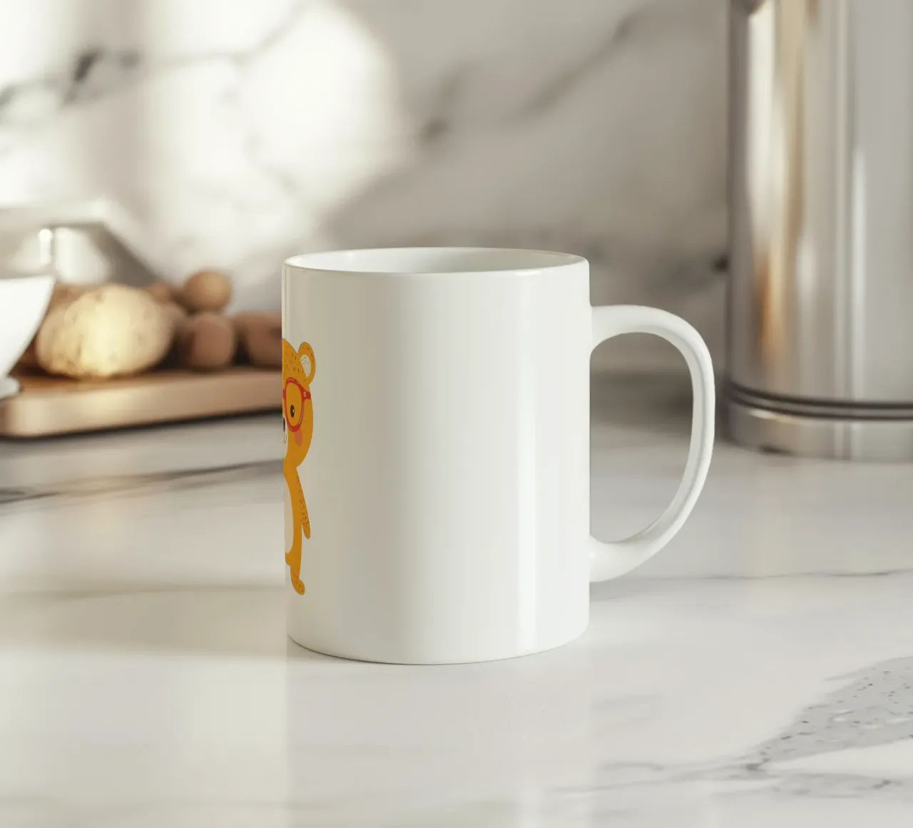Simpatico orso con occhiali tazza in ceramica da HookASmile