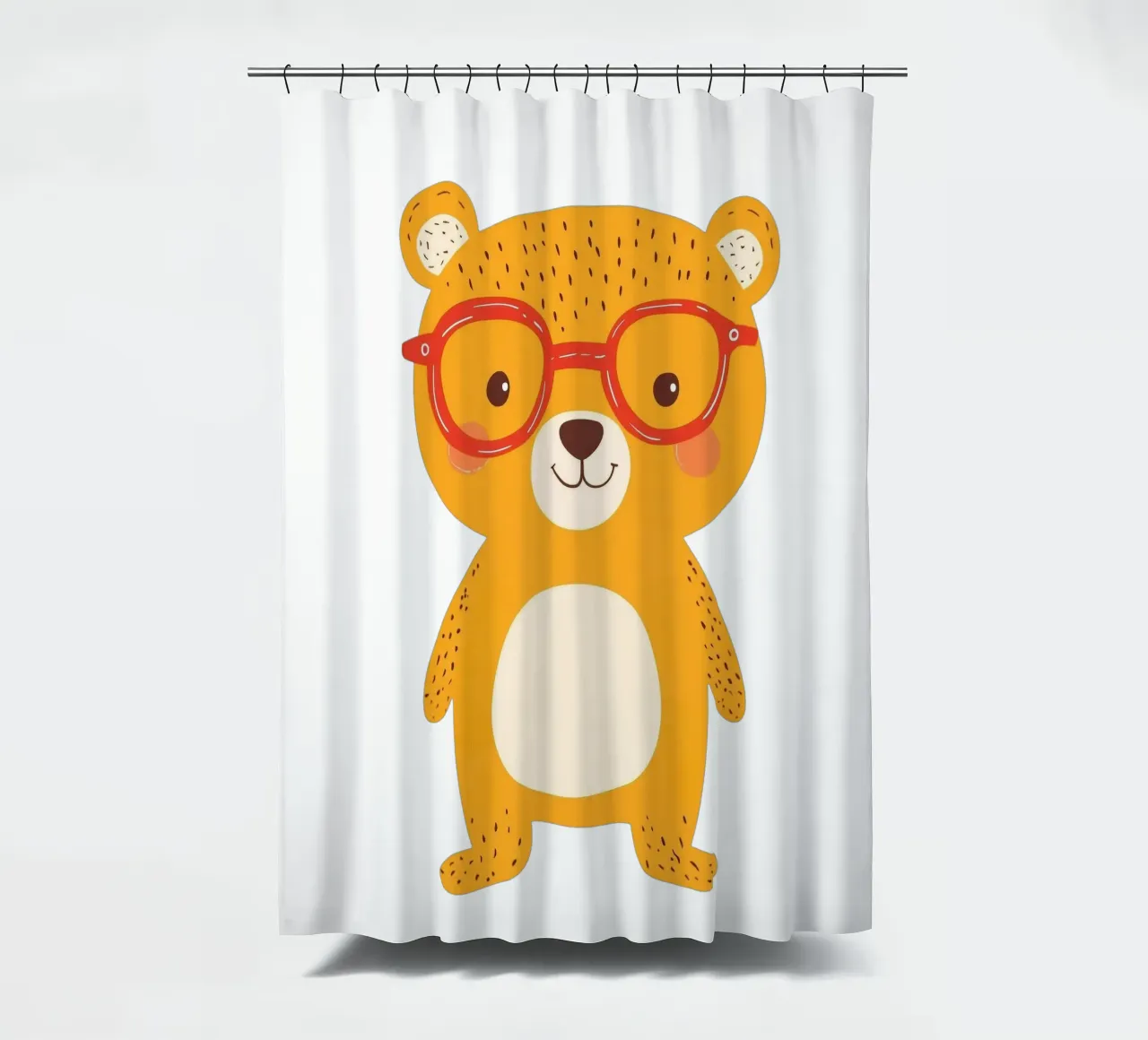 Ours mignon avec des lunettes rideau de douche de HookASmile