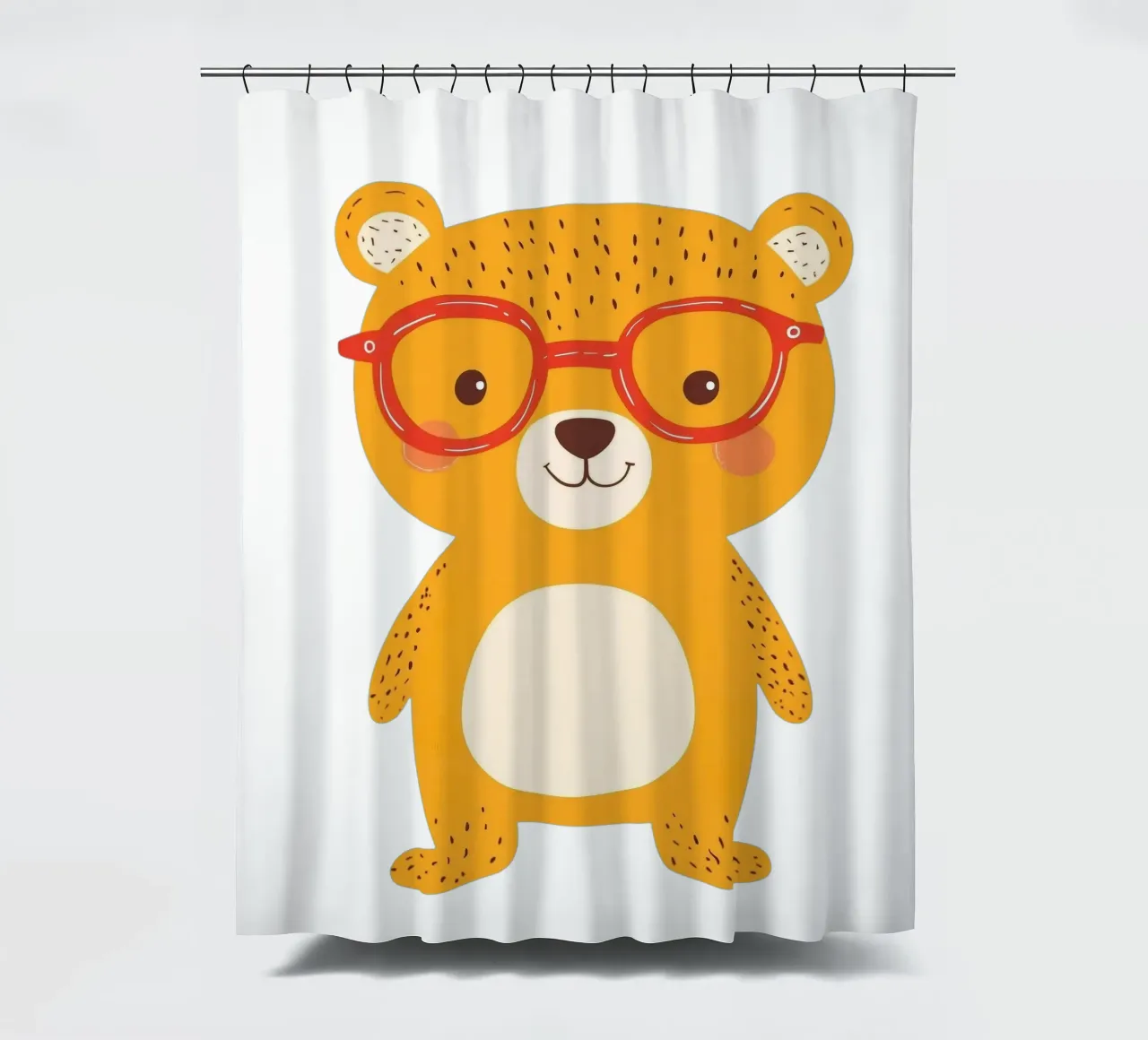 Ours mignon avec des lunettes rideau de douche de HookASmile