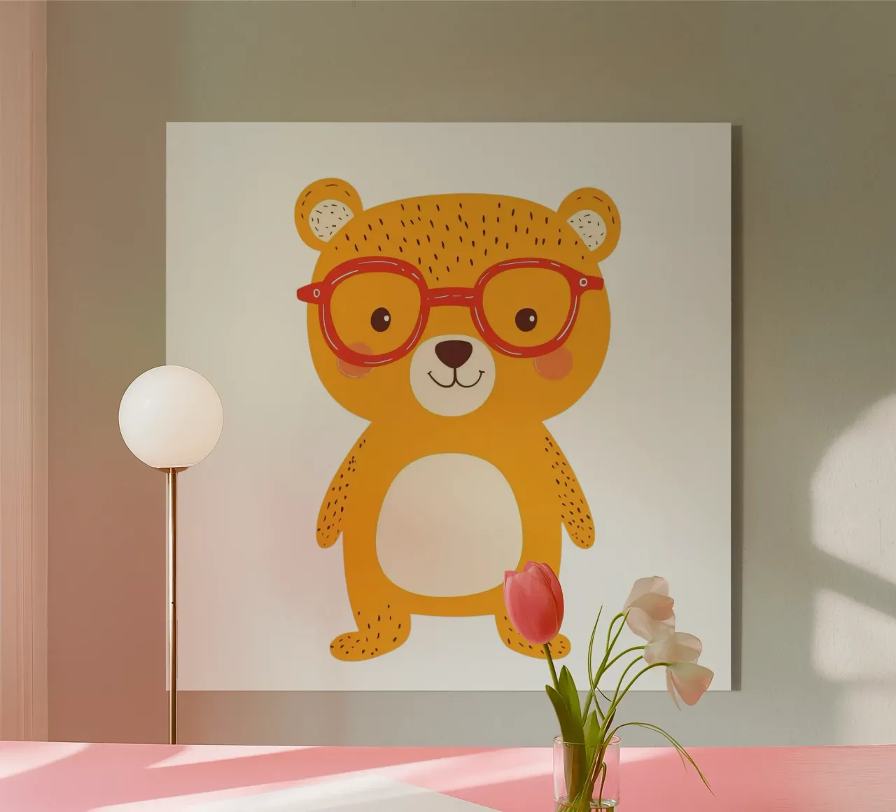 Simpatico orso con occhiali plexiglass da HookASmile