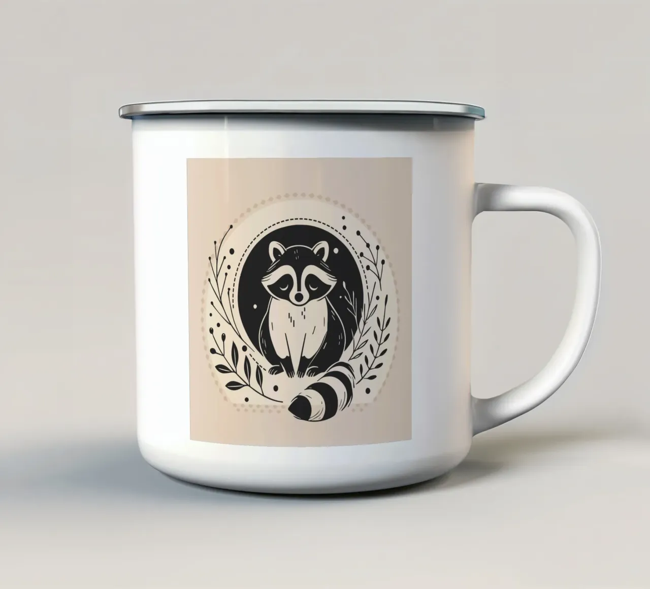 Procione - Illustrazione affascinante tazza in smalto da namosh