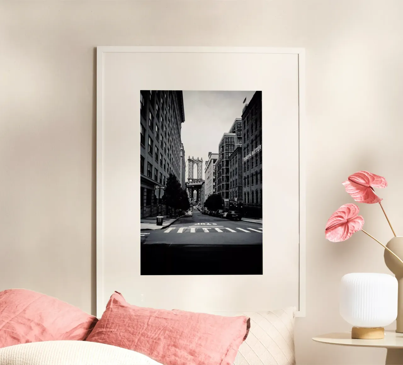 New York poster con telaio in plastica da Flo Klein
