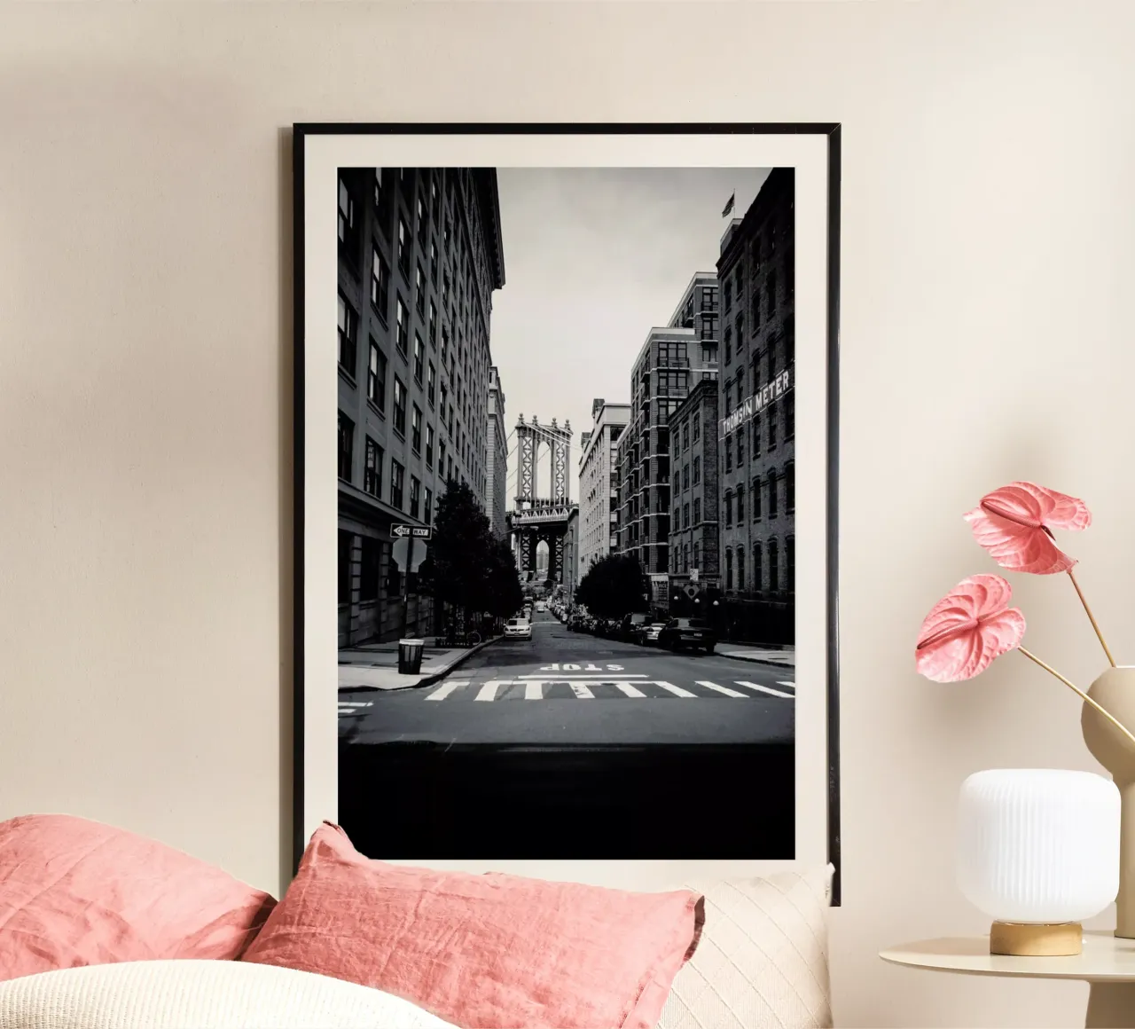New York poster con telaio in plastica da Flo Klein