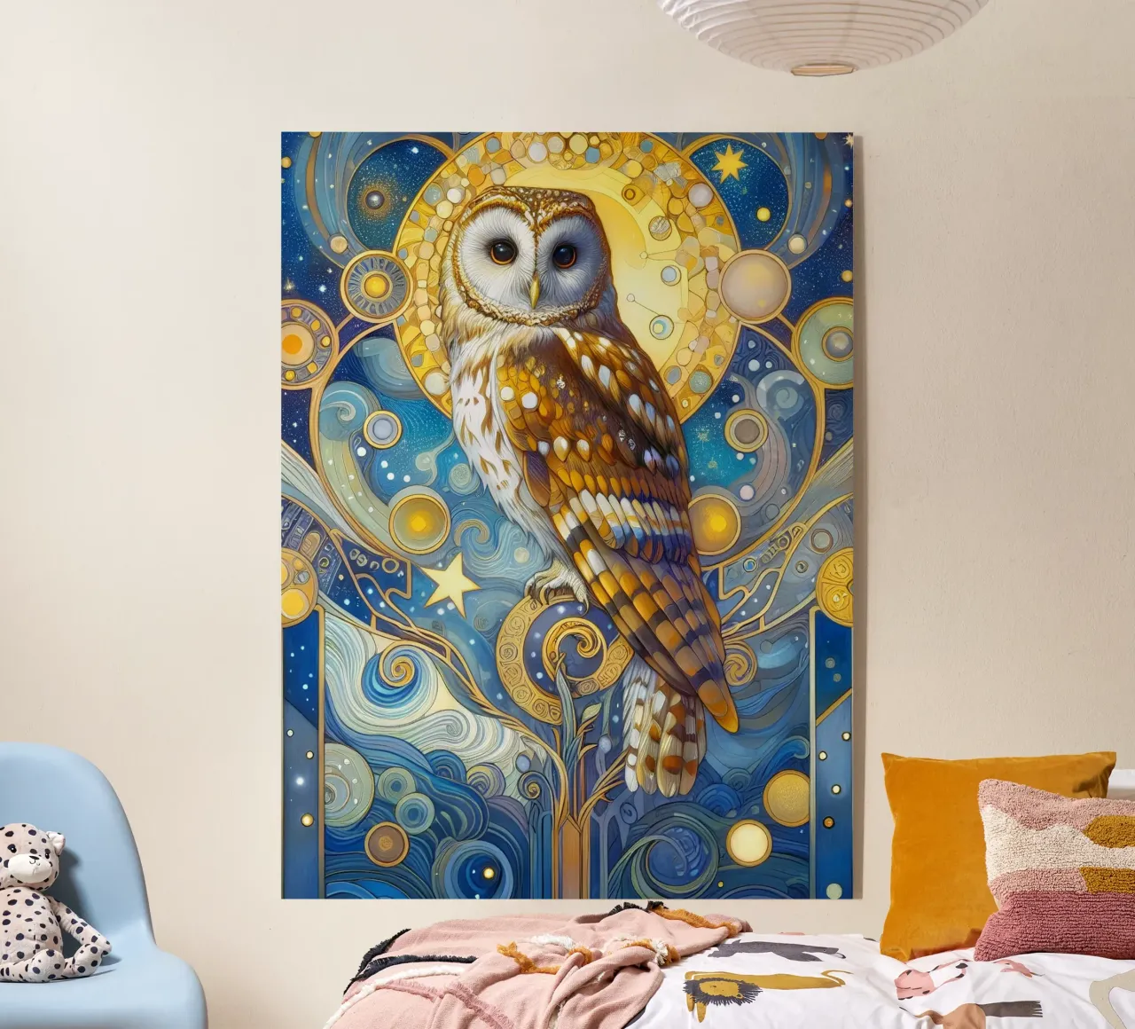 Schleiereule plexiglass da Art-Nouveau-Dsg