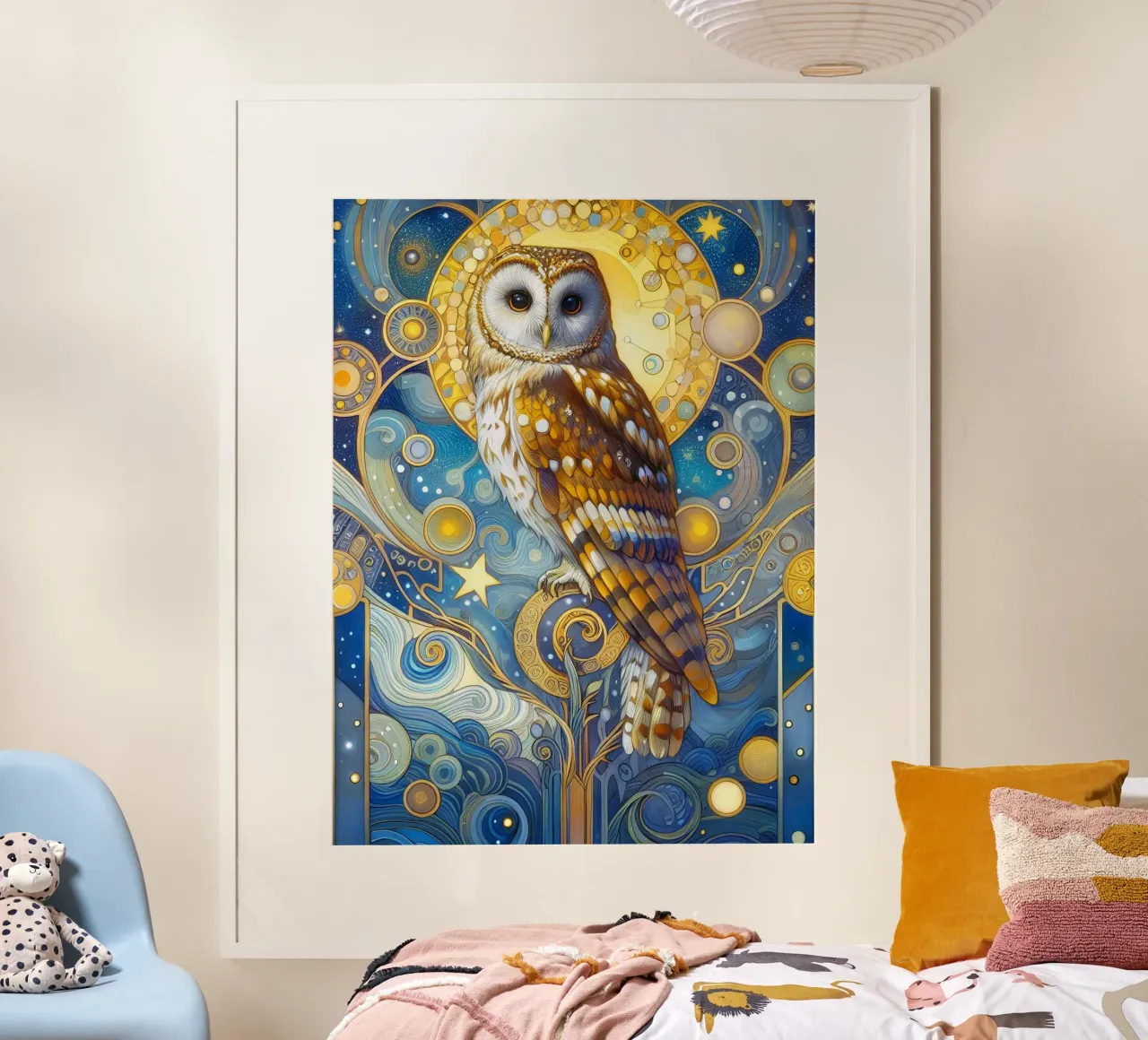 Schleiereule poster con telaio in alluminio da Art-Nouveau-Dsg
