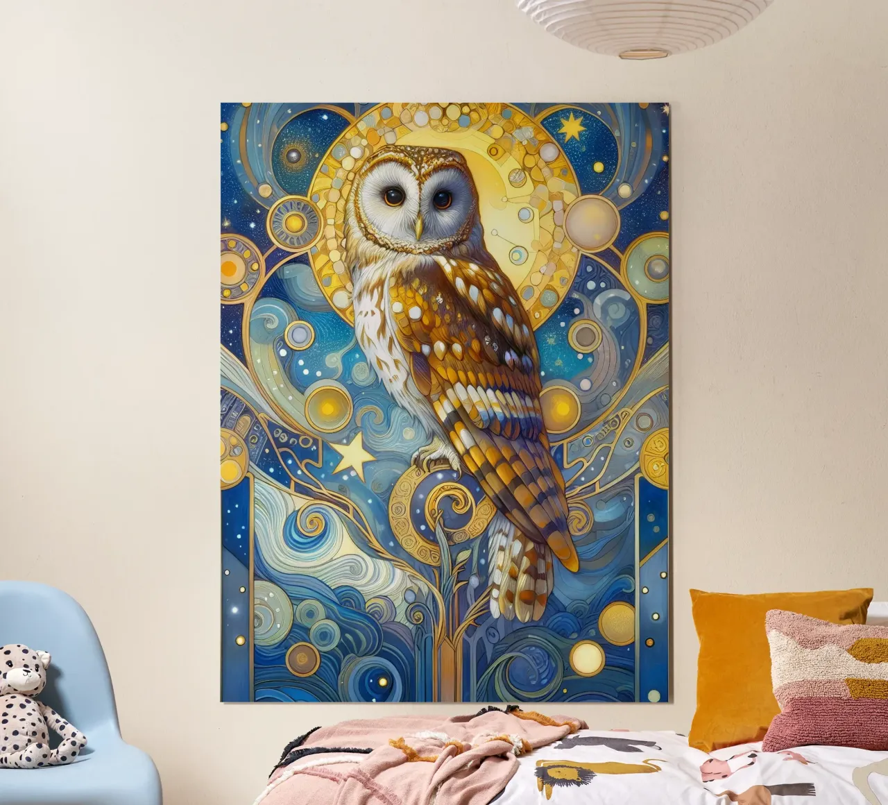 Schleiereule poster con telaio in alluminio da Art-Nouveau-Dsg