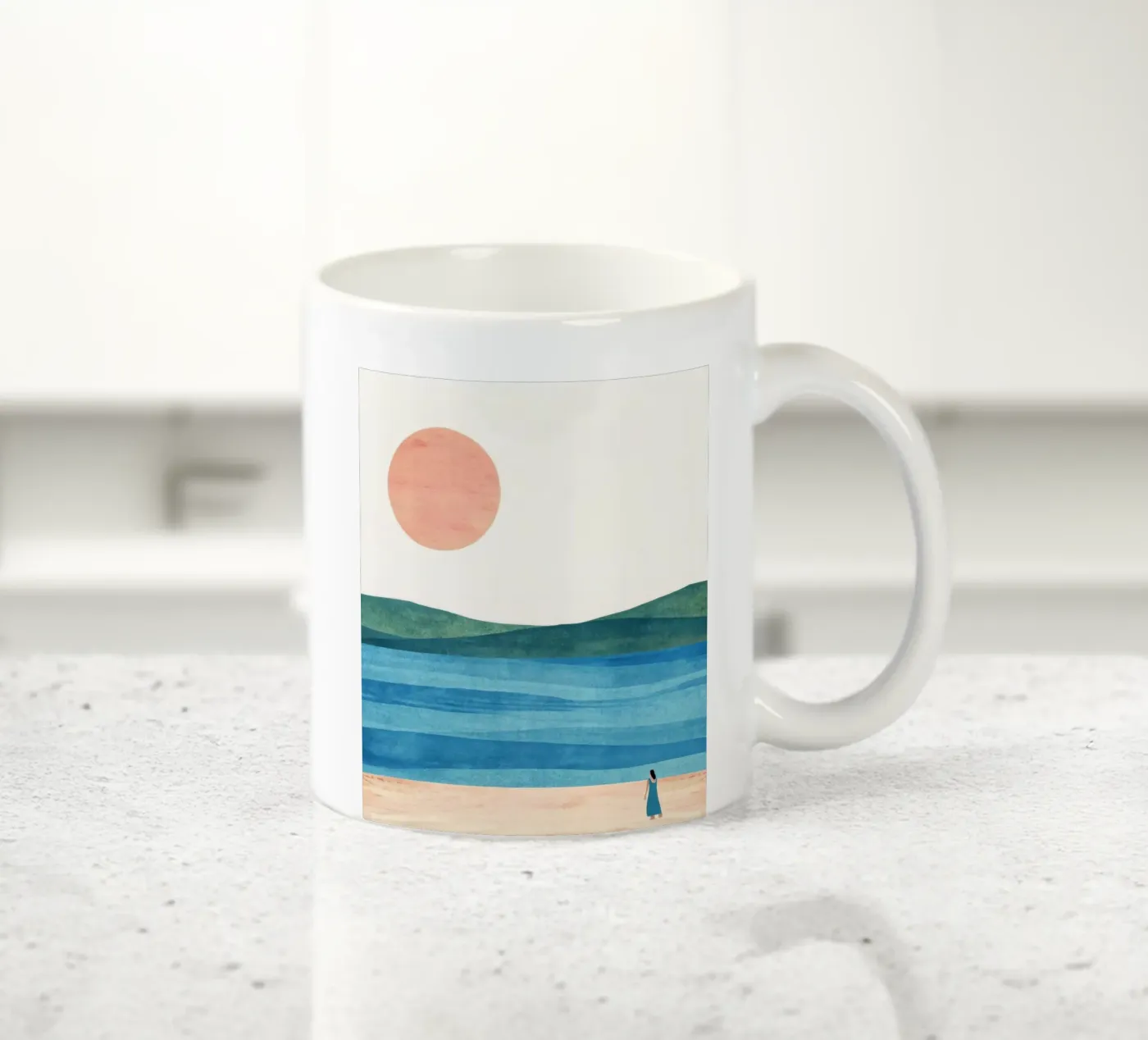 Beach ceramic mug by ART4U