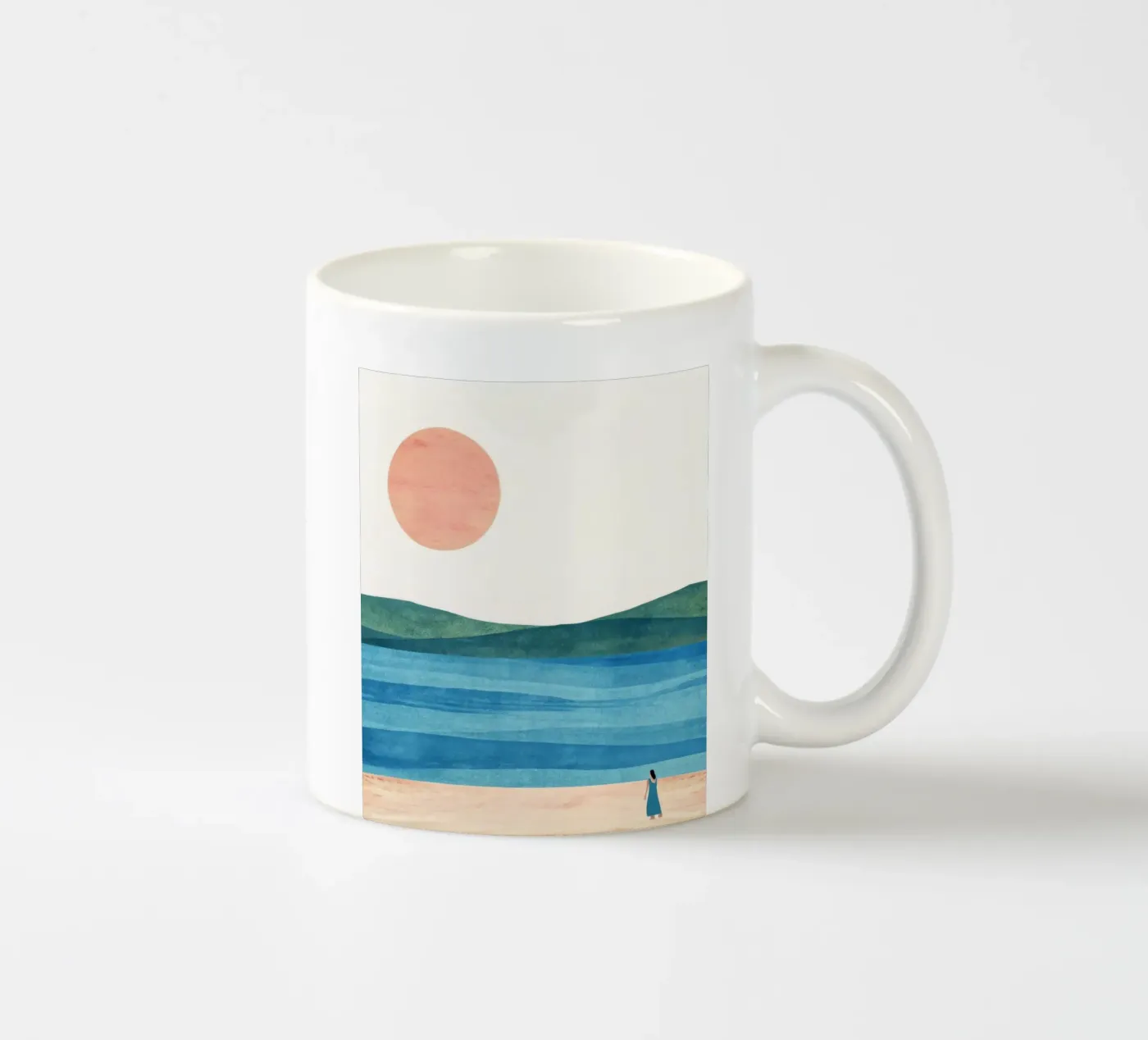 Beach ceramic mug by ART4U