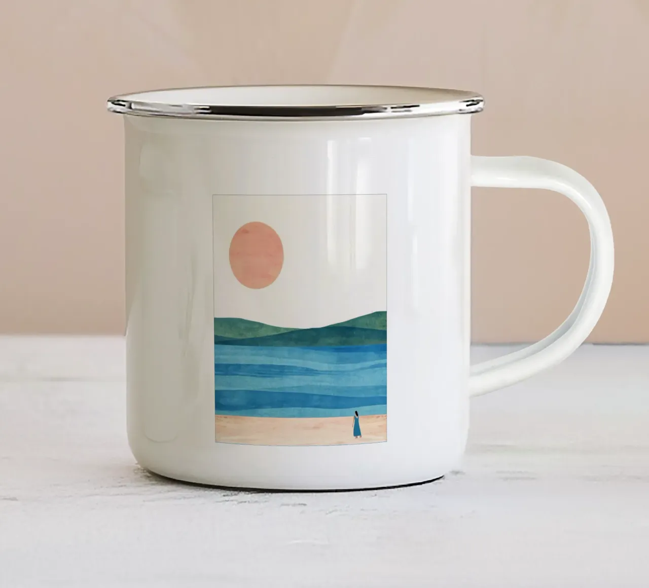 Spiaggia tazza in smalto da ART4U