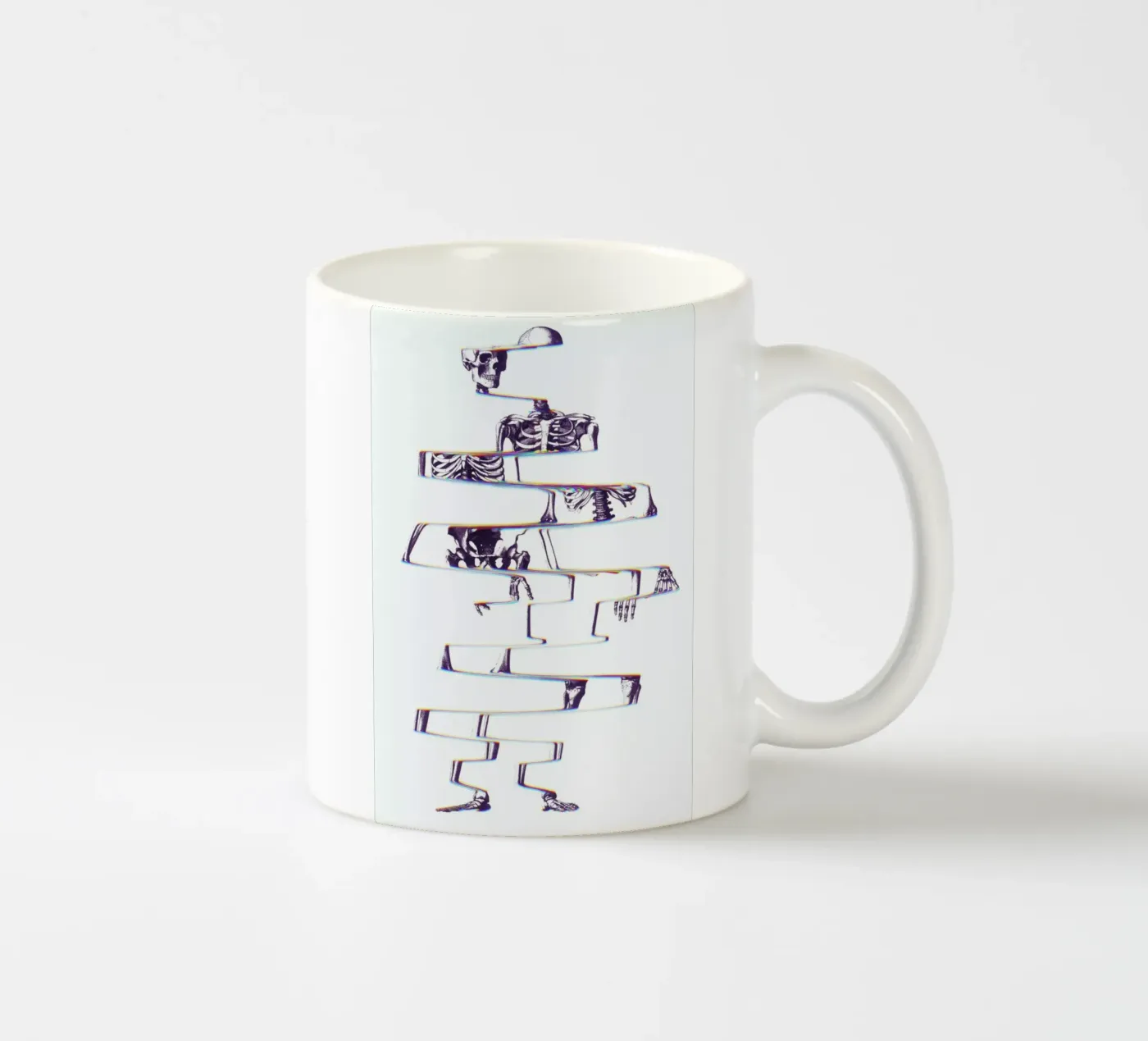 Skeleton ceramic mug by Ali Gulec