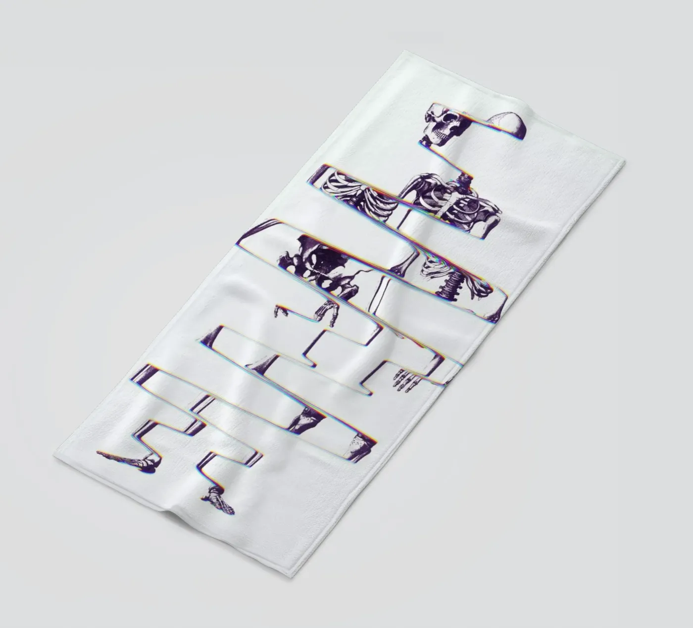 Skeleton beach towel by Ali Gulec