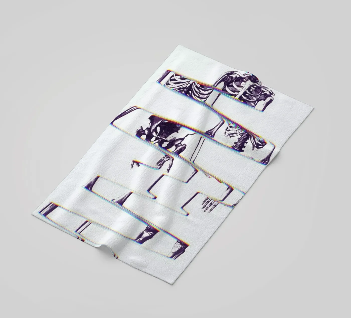 Skeleton beach towel by Ali Gulec