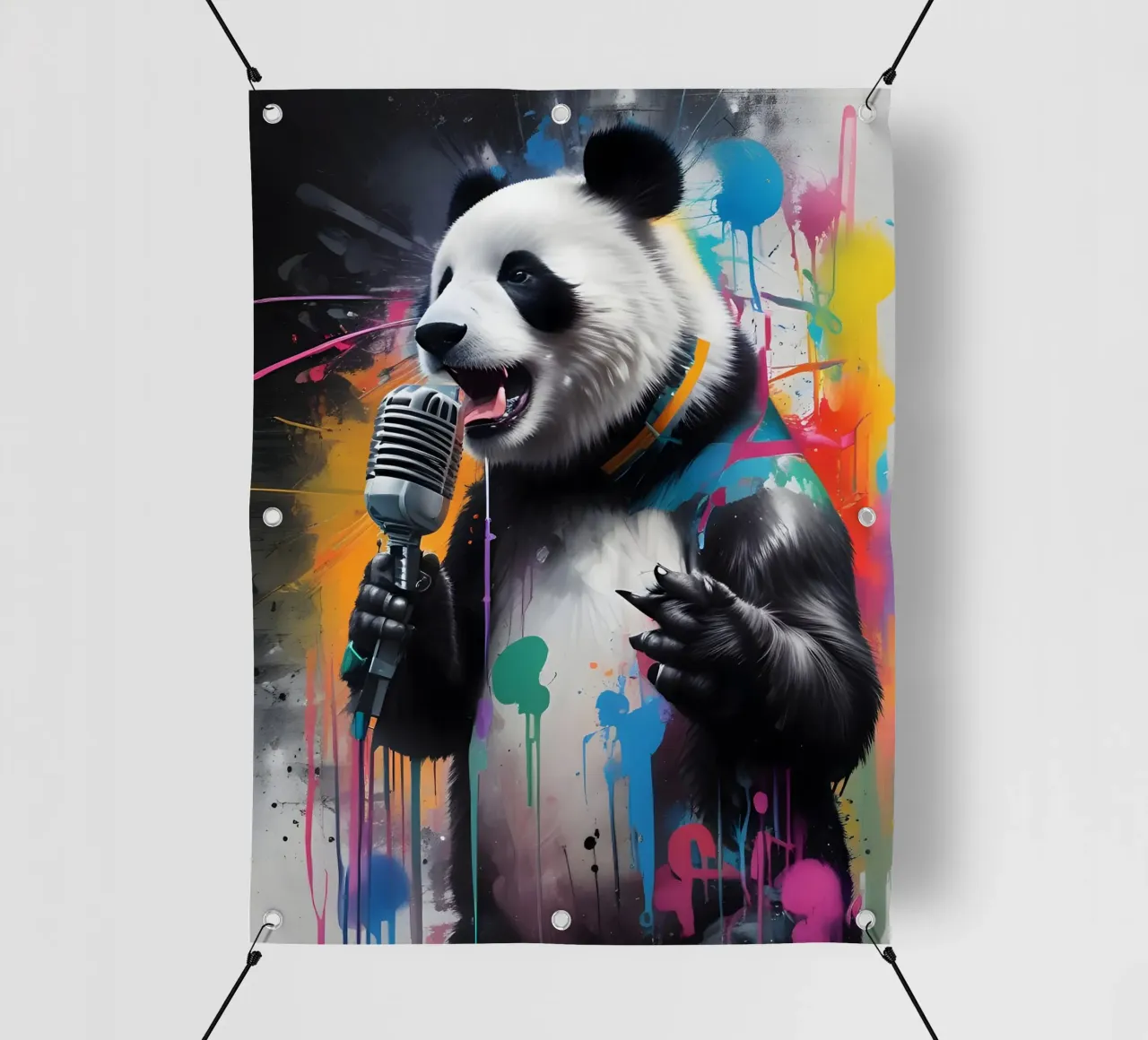 Panda canta le voci telo in pvc da MakArena