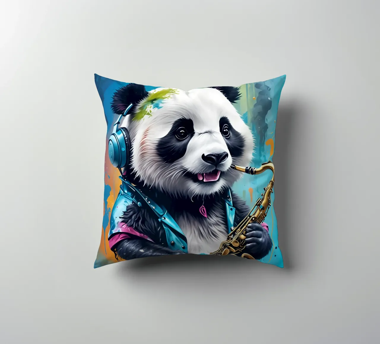 Piccolo panda con sassofono cuscino da MakArena