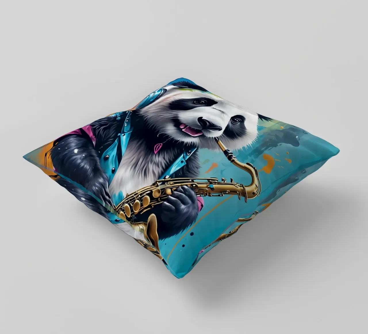 Piccolo panda con sassofono cuscino da MakArena