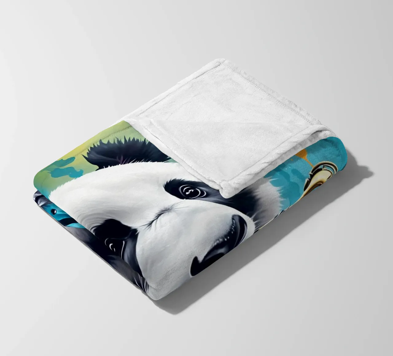 Piccolo panda con sassofono coperta in pile da MakArena